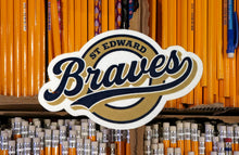 Load image into Gallery viewer, St. Edward 3” Vinyl Bottle Stickers
